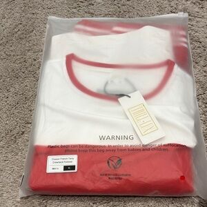 White and Red Crewneck Pullover
